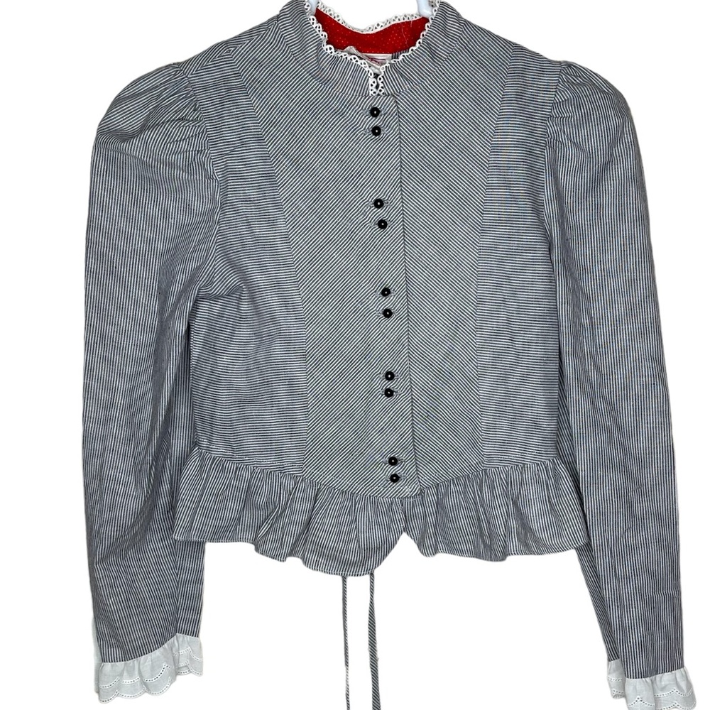 Vintage Dorissa dressy sport pin stripped skirt blouse‎ outfit sz 12